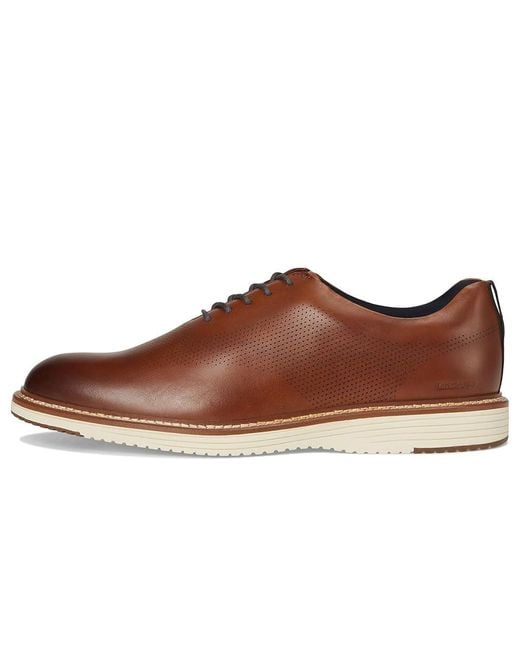 Johnston & Murphy Brown Upton One-Piece Perfed Plain Toe Shoes 10.5 M (D) Leather for men