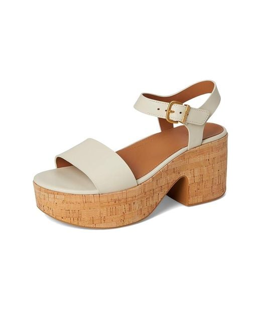 Fitflop Metallic Platfforms Leather/Cork Heeled Ankle-Strap Sandals Wedge Shoes 9 M (B)