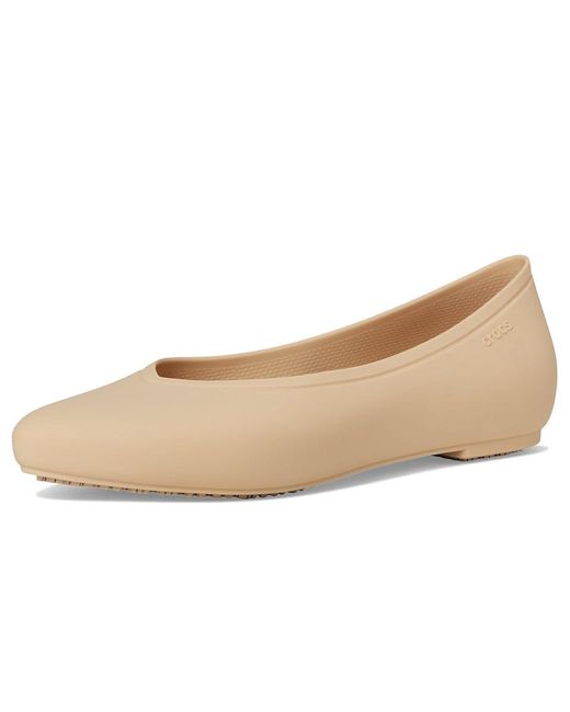 CROCSTM White On The Clock Work Flats Flat Shoes, Eva