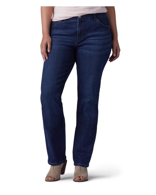 Lee Jeans Denim Plus Size Regular Fit Flex Motion Straight Leg Jeans in ...