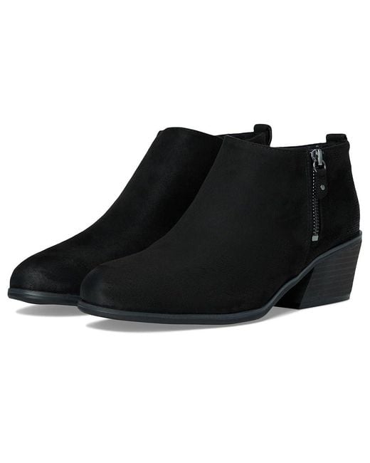 Dr. Scholls Black Lainey Western Short Boots Cowboy Boots, Textile