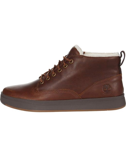 Timberland Brown Davis Square Warm Lined Chukka Shoes 9 D for men
