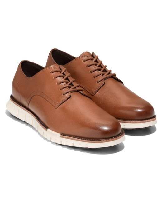 Cole Haan Brown Zerogrand Remastered Plain Toe Oxford for men