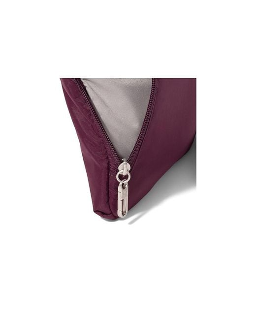 Baggallini Purple Securtex Anti-Theft Half Moon Sling Handbags, Nylon