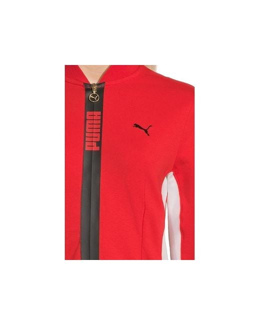 PUMA Red T7 Slim Short Track Jacket Jacket For All Time/ Cotton/Elastane/Polyester
