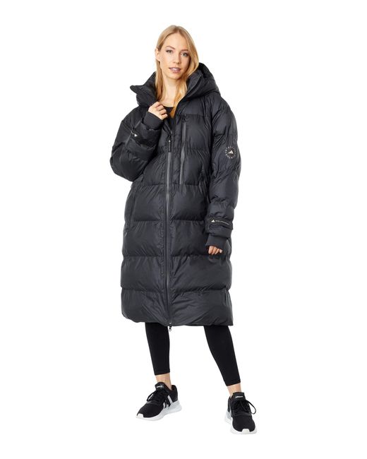 adidas By Stella McCartney Synthetic Long Puffer Gt9450 in Black - Lyst
