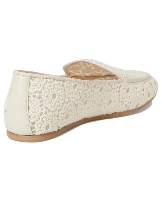 Stuart Weitzman White Lee Loafer Shoes, Cotton