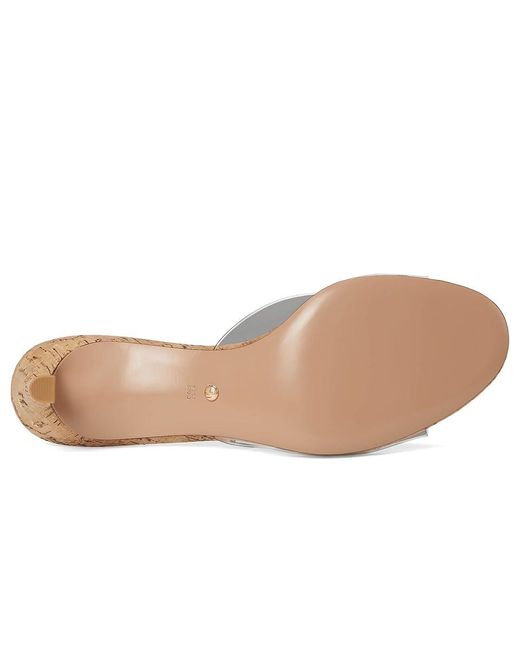 Pelle Moda White Unia 3 Slide Wedge Shoes, Leather