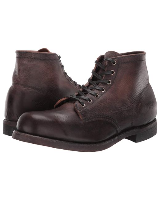 frye prison boot dark brown