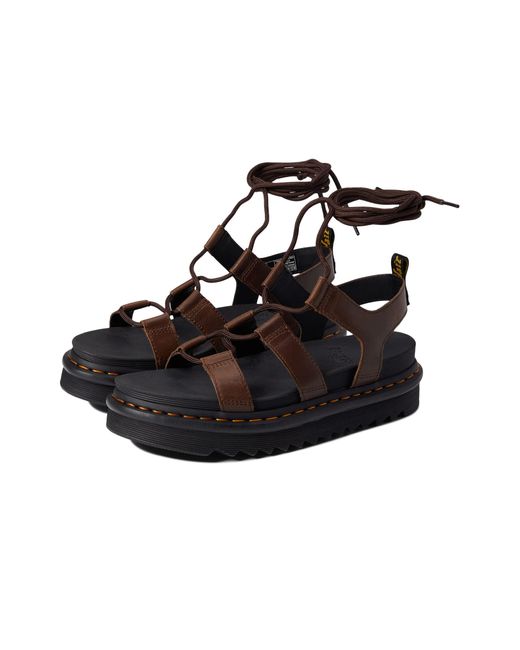 Dr. Martens Leather Nartilla Gladiator Sandals in Brown | Lyst