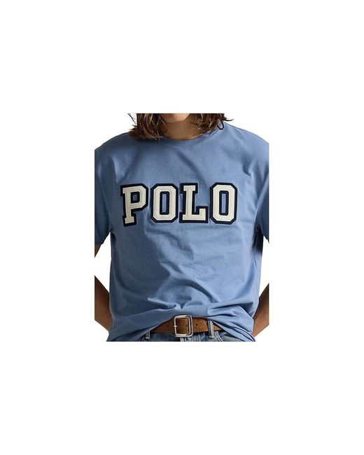 Polo Ralph Lauren Blue Classic Fit Logo Jersey T-Shirt Clothing, Cotton for men