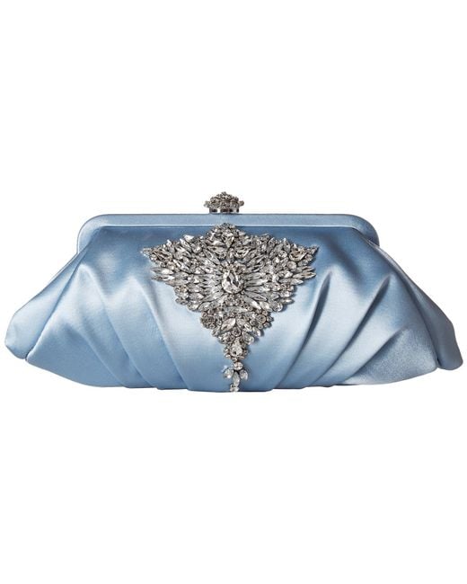 Badgley Mischka Gem Clutch (light Blue) Clutch Handbags