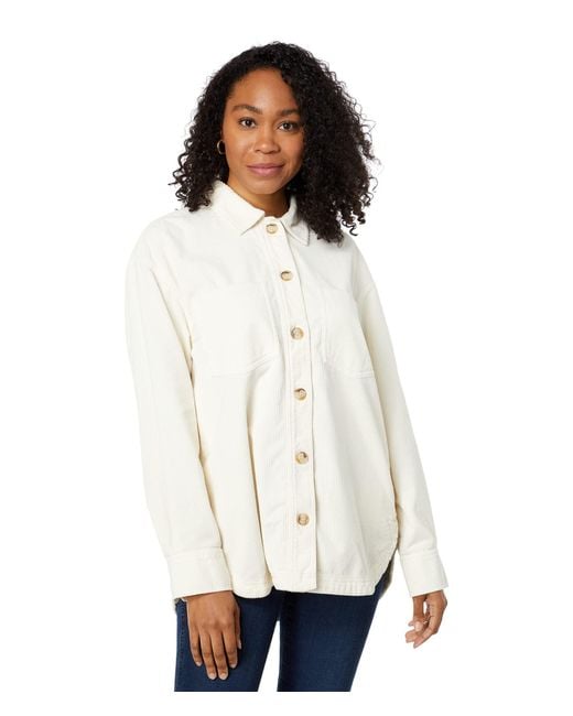 Madewell White Corduroy Kentwood Oversized Shirt-jacket