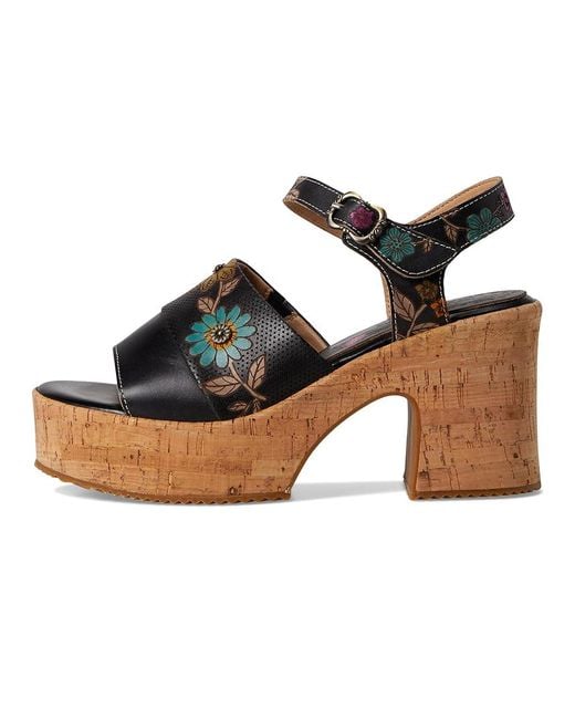 Spring Step Black Halena Wedge Shoes, Leather