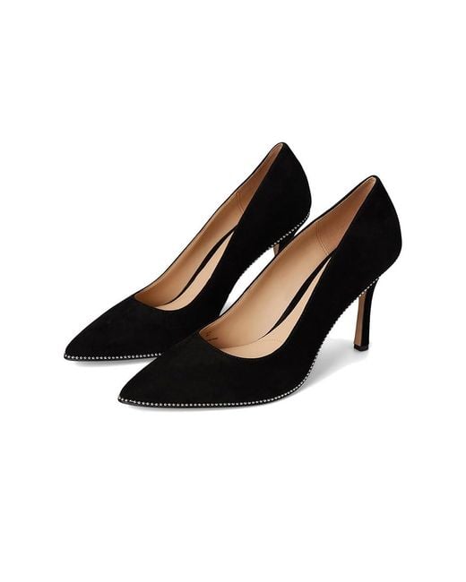 COACH Black Samantha Pump Shoes, Leather/Rubber/Suede