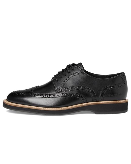 Cole Haan Black Morse Grand Wingtip Oxfords Lace-Up Boots/ Pinstripe 7.5 D for men