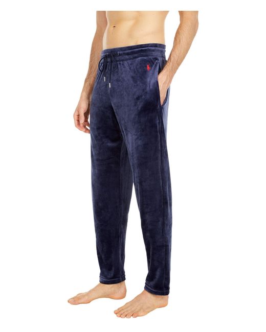 Polo Ralph Lauren Synthetic Plush Velour Slim Pants in Navy (Blue) for Men  - Lyst