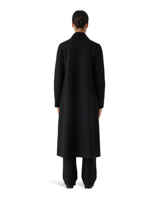 Calf length black coat sales