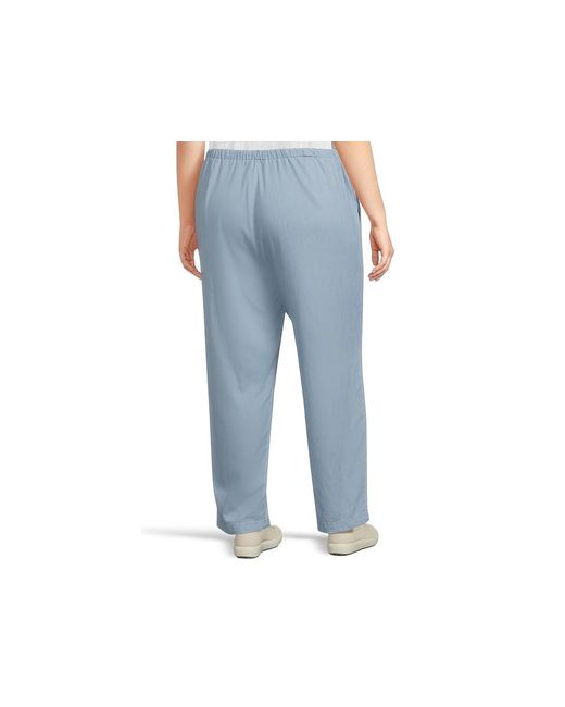 Eileen Fisher Blue Plus Size Tapered Ankle Pants Casual Pants, Cotton