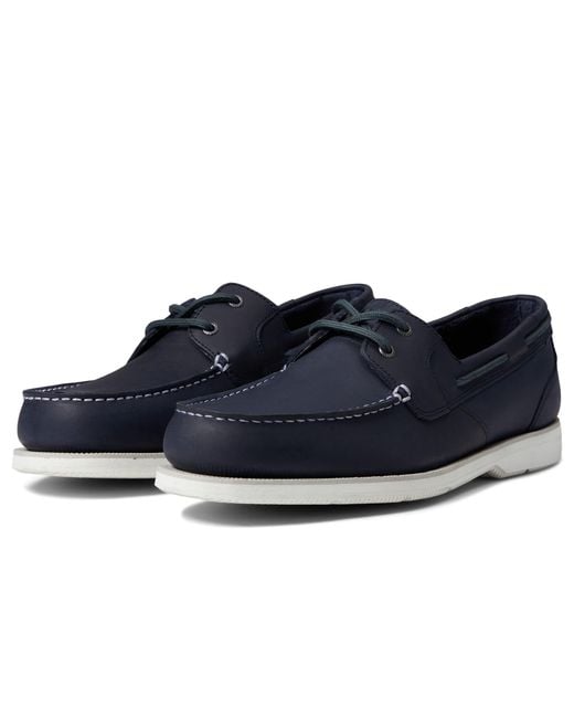 Rockport Leather Perth Bay Boat Shoe in Blue for Men Lyst