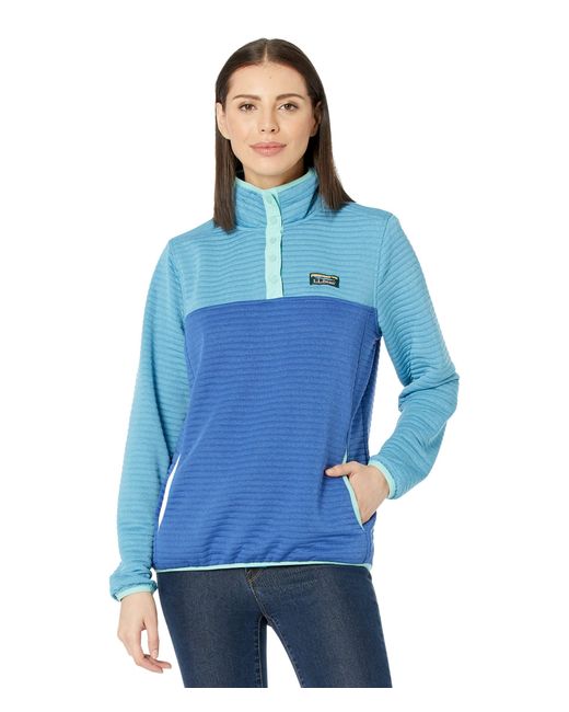 L.L. Bean Synthetic Airlight Knit Pullover Colorblock in Blue Lyst