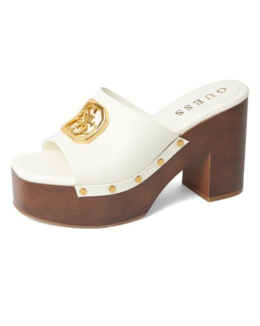 Guess White Qisha Wedge Shoes, Rubber