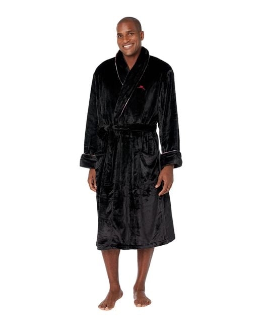 Tommy Bahama Black Plush Robe for men
