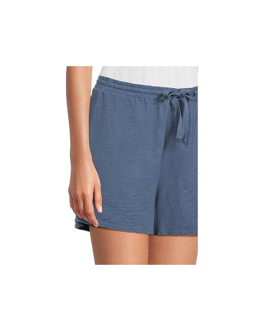 Mod-o-doc Blue Easy Pull-On Shorts With Drawstring Shorts, Cotton