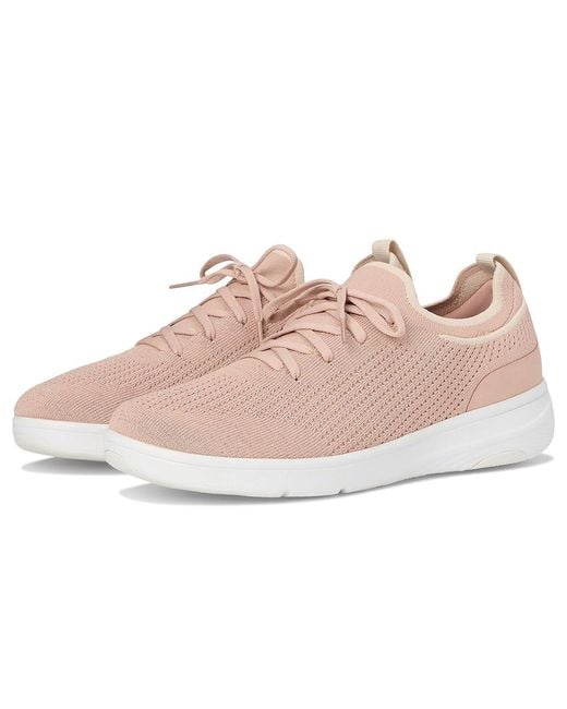 Fitflop Pink Super-q Knit Slip-on Laced Sneakers