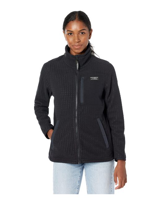 L.L. Bean Petite Mountain Classic Windproof Fleece Jacket in Black Lyst