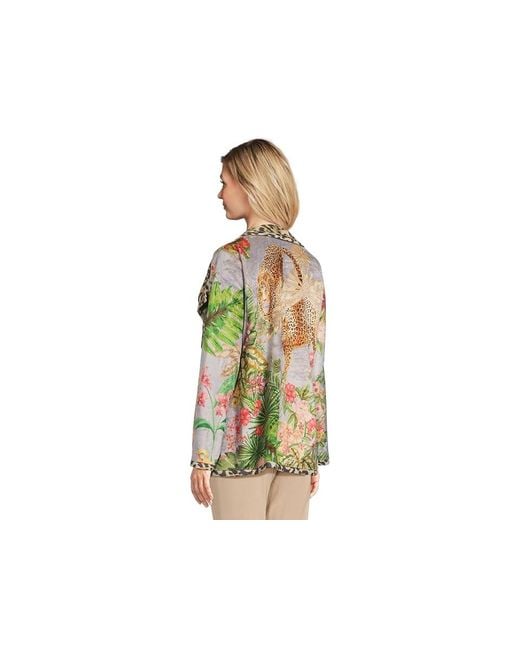 Johnny Was Green Joan Wrap Binded Sherpa Jacket (Reversible) Clothing, Polyester