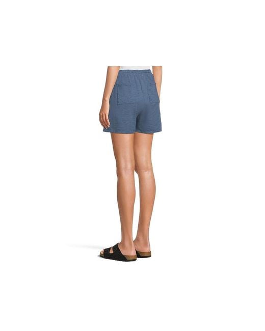 Mod-o-doc Blue Easy Pull-On Shorts With Drawstring Shorts, Cotton