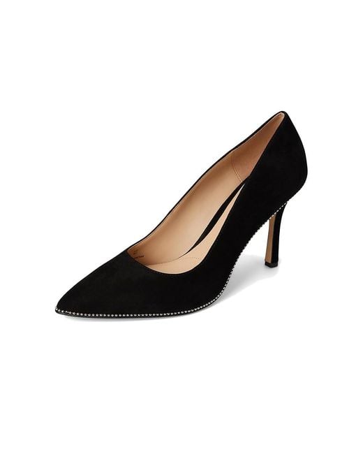 COACH Black Samantha Pump Shoes, Leather/Rubber/Suede