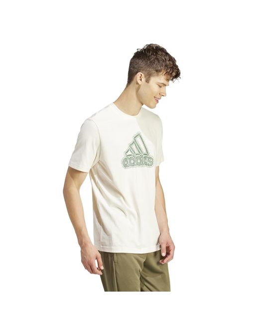 Adidas White Growth Badge Graphic Tee for men