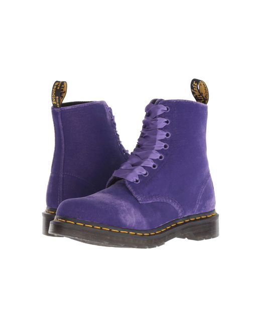 Dr. Martens Purple Unisex-adult's 1460 Pascal Velvet Boots (dusty Violet)