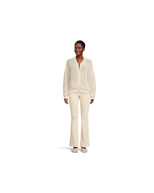 Sanctuary Natural Open Knit Bomber Sweater Md (Us 8) Cotton