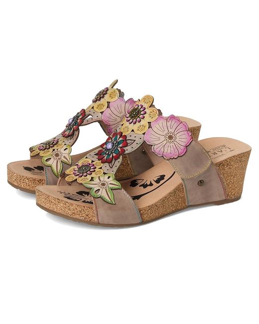 Spring Step Metallic Prettypetals Wedge Shoes, Leather