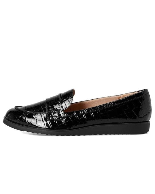 LifeStride Black Zee Loafer/Moc Shoes Flat Shoes 7 M (B) Faux Leather