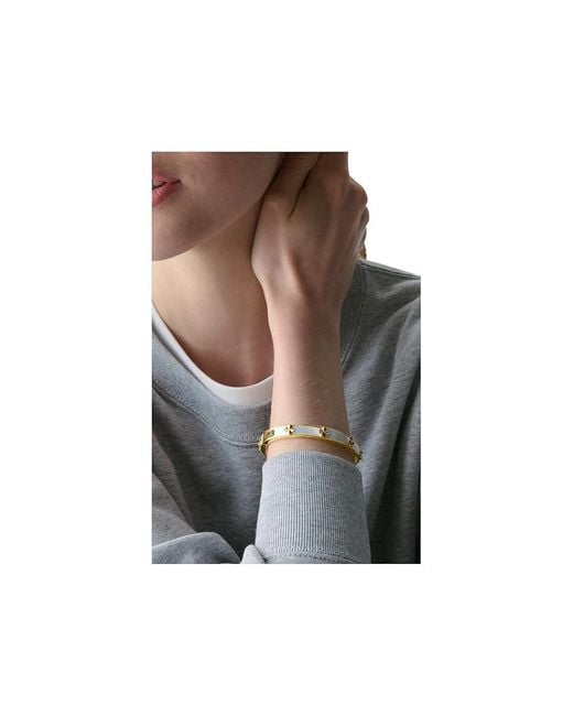 Kate Spade Black Spade Flower Hinge Bangle Bracelet, Brass