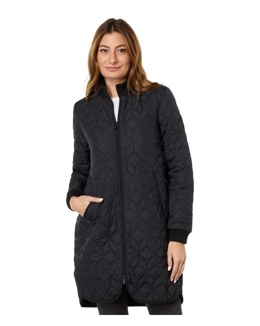 Ilse Jacobsen Synthetic Long Quilted Coat in Black | Lyst