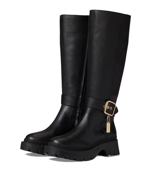 COACH James Leather Boot in Black | Lyst