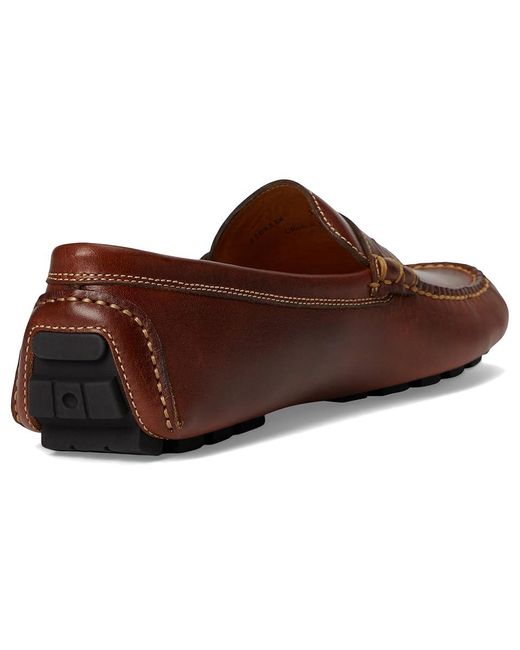 Martin Dingman Brown Old Row Penny Driver Slip On Shoes, Leather for men