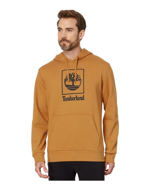 Timberland Orange Stack Logo Hoodie for men