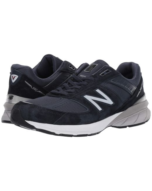 New Balance Leather Made In Us 990v5 in Blue (Black) for Men | Lyst