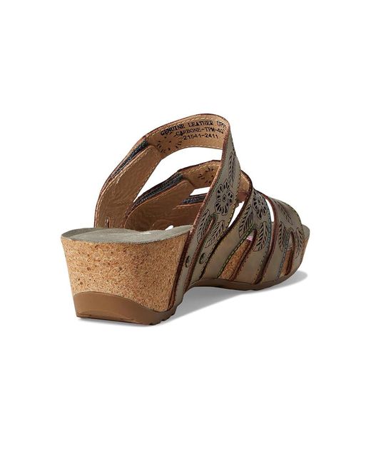 Spring Step Brown Carbone Wedge Shoes, Leather
