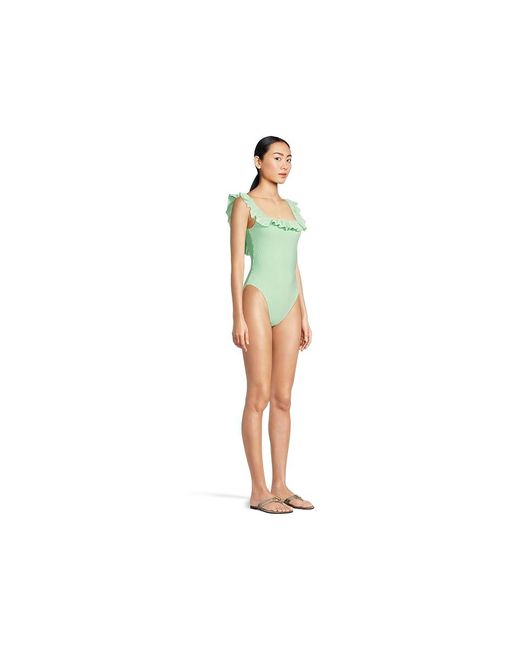 Lilly Pulitzer Black Aemma Ruffle One Piece Swimsuits One Piece, Nylon/Spandex