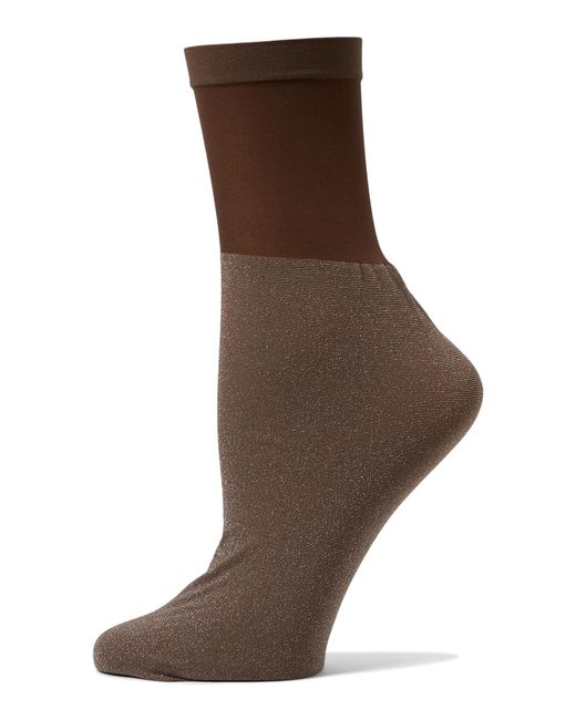 Wolford Brown Shiny Sheer Socks