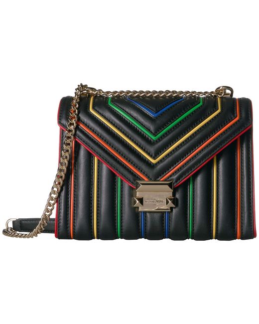 Michael Kors Whitney Large Rainbow Quilted Leather Convertible Shoulder Bag in Black - Save 46% ...
