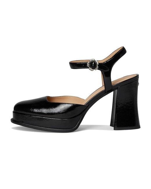 COACH Black Pump With Tea Rose High Heels, Leather