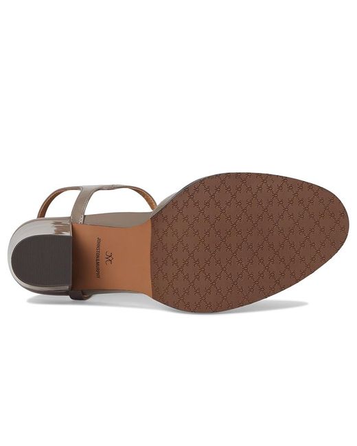 Johnston & Murphy Gray Amy T-Strap Pumps Wedge Shoes, Leather